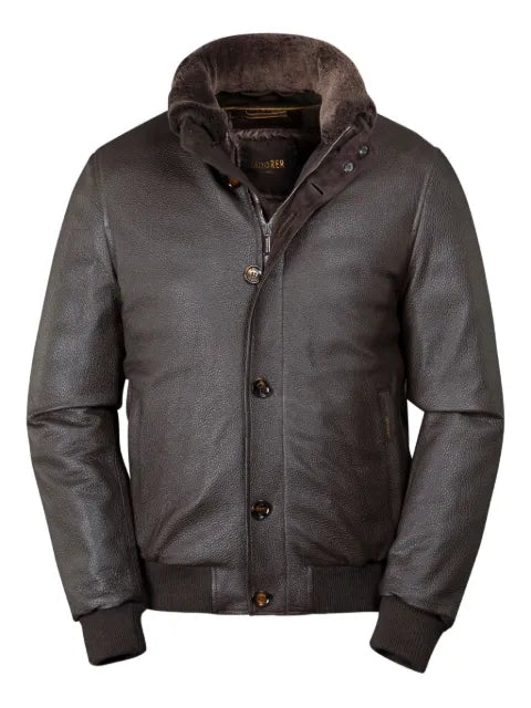 Moorer Cleros-p1 jacket with fur collar