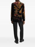 ETRO single-breasted cotton velvet jacket with placed flower and animal print