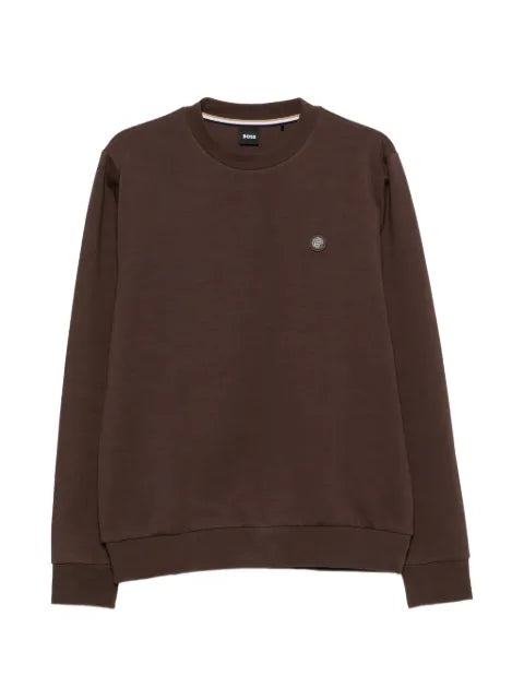 BOSS logo-plaque crew-neck sweatshirt
