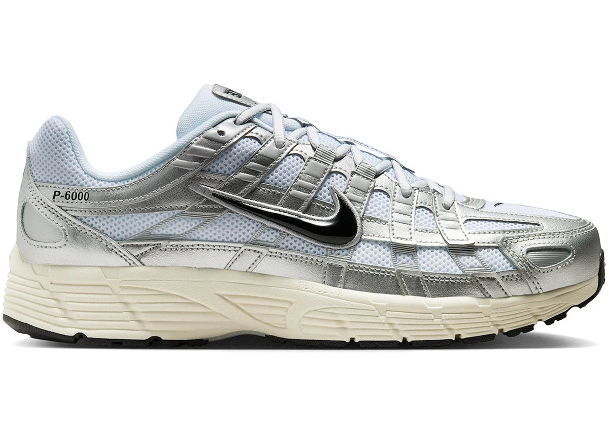 Nike P-6000 White Metallic Silver Flat Silver Black CD6404-105