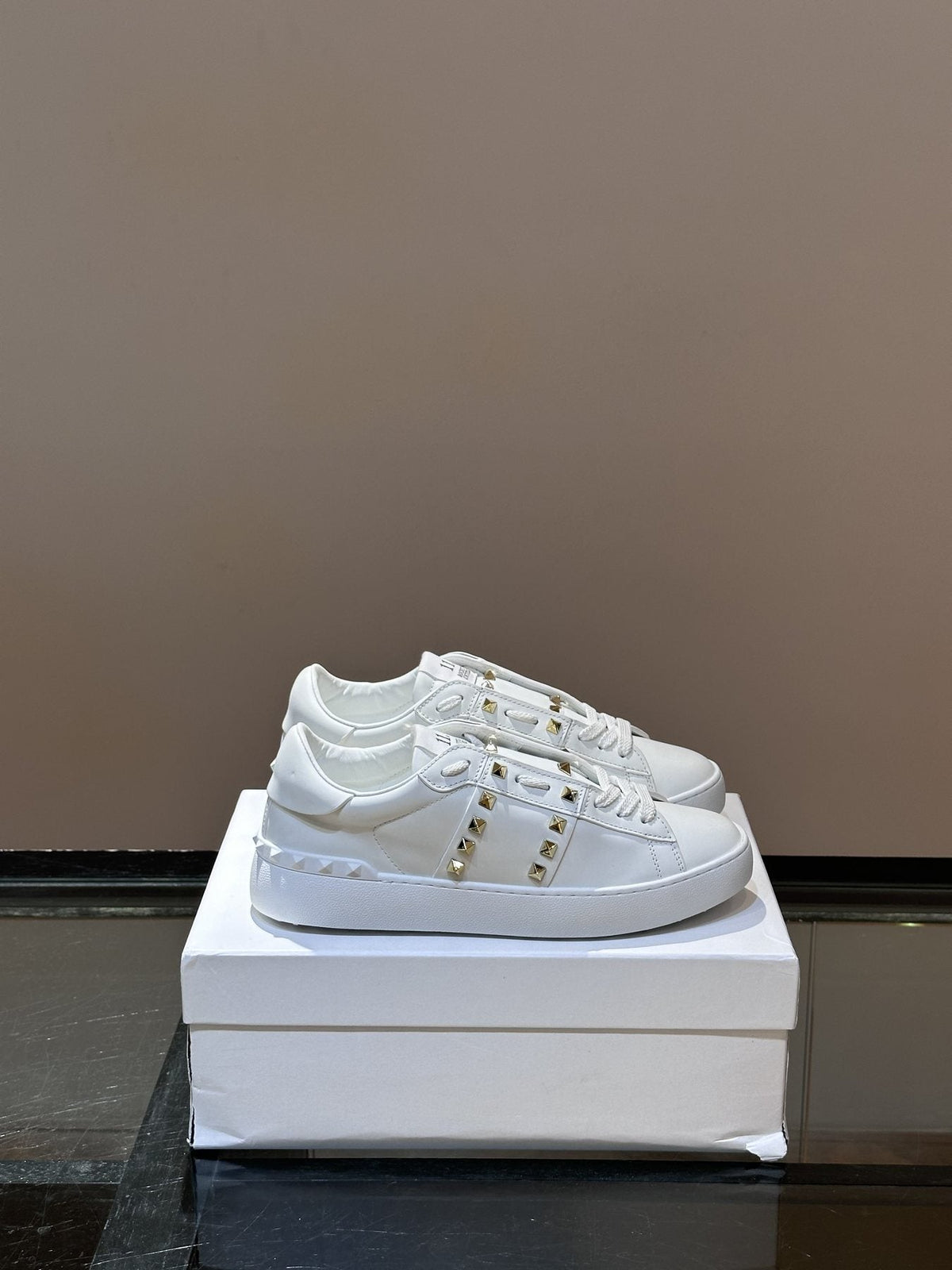 Valentino Gold Stud Low-Top Sneakers