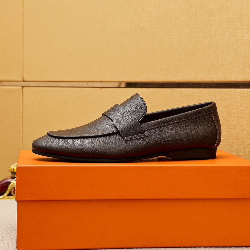 Hermès Pebbled Leather Loafers